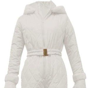 NWOT: One-piece insulated ski suit in white (women's L)